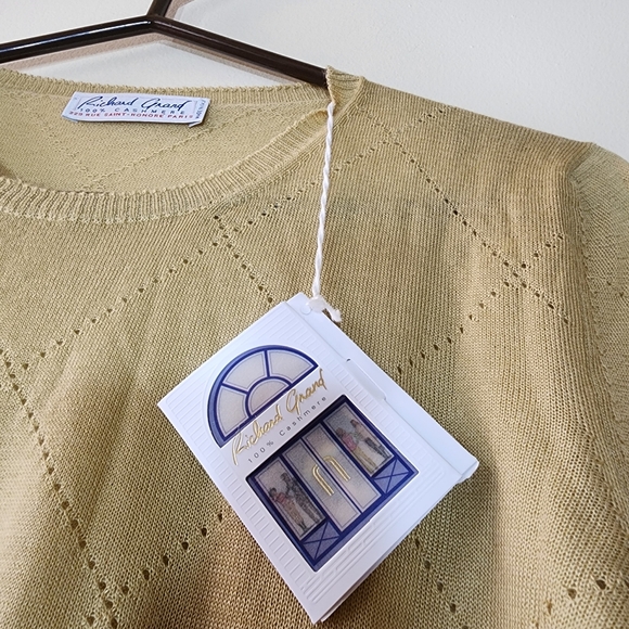 100% Cashmere RICHARD GRAND sand short sleeve sweater - Picture 7 of 10